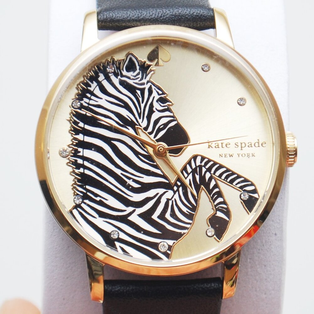 Kate Spade Women's Metro Zebra Leather Strap Watch KSW1780